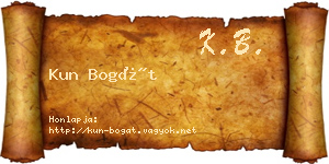 Kun Bogát névjegykártya
